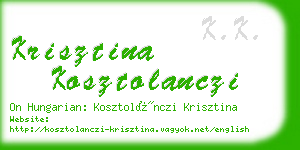 krisztina kosztolanczi business card